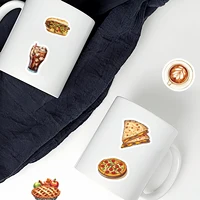 46pcs Burger, Pizza, Coffee American Food Theme Stickers Decorated Notebook Water Bottle Diary Classic Toy Scrapbook DIY Decal 6