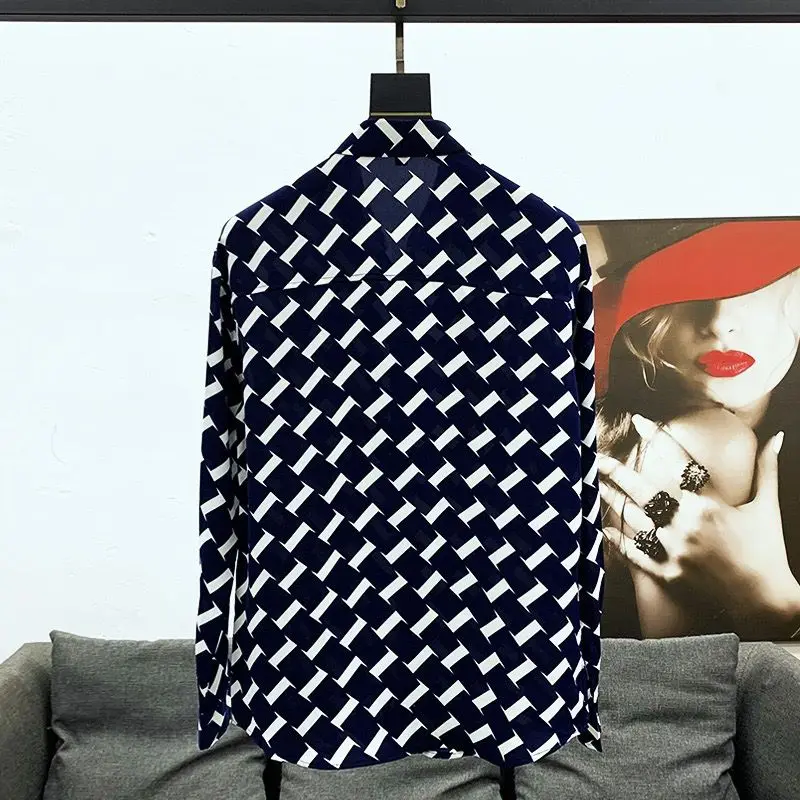 Men shirt Long Sleeve Spring and Summer Fashion Letter Printing Trendy Loose Top Non-Ironing Handsome Shirts and blouses