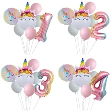 

Rainbow Unicorn Number Balloon Foil Balloons 1st Unicorn Birthday Party Decorations Unicorn Theme Party Birthday Balls Globos