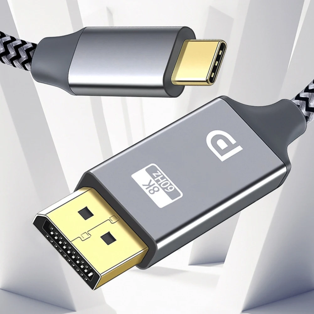 ƺ ƮϿ USB C-DP ̺, Ʈ 4/3 ȣȯ, 8K @ 60Hz, 4K @ 144Hz, USB C -÷ Ʈ  ̺, 1.8M
