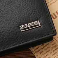 Classique court en cuir véritable hommes portefeuilles mode monnaie poche porte-carte hommes sac à main Simple qualité hommes portefeuilles 6