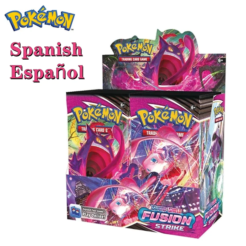 

Spanish Pokemon 360Pcs/Box Fusion Strike Cards Box Sun & Moon Evolution Booster Box Chilling Reign Pokémon Shinny Game Card Toys