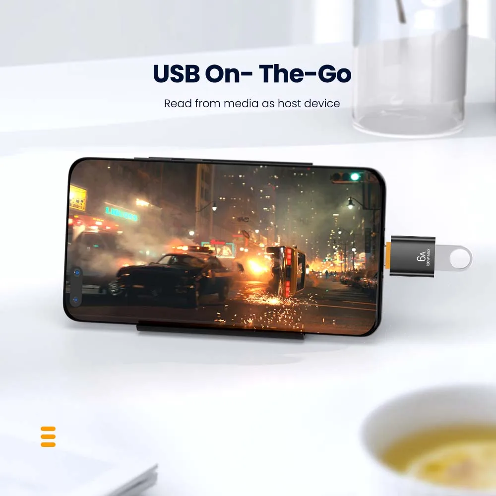 6A USB OTG To Type C Data Transfer Adapter For Laptop Macbook Samsung