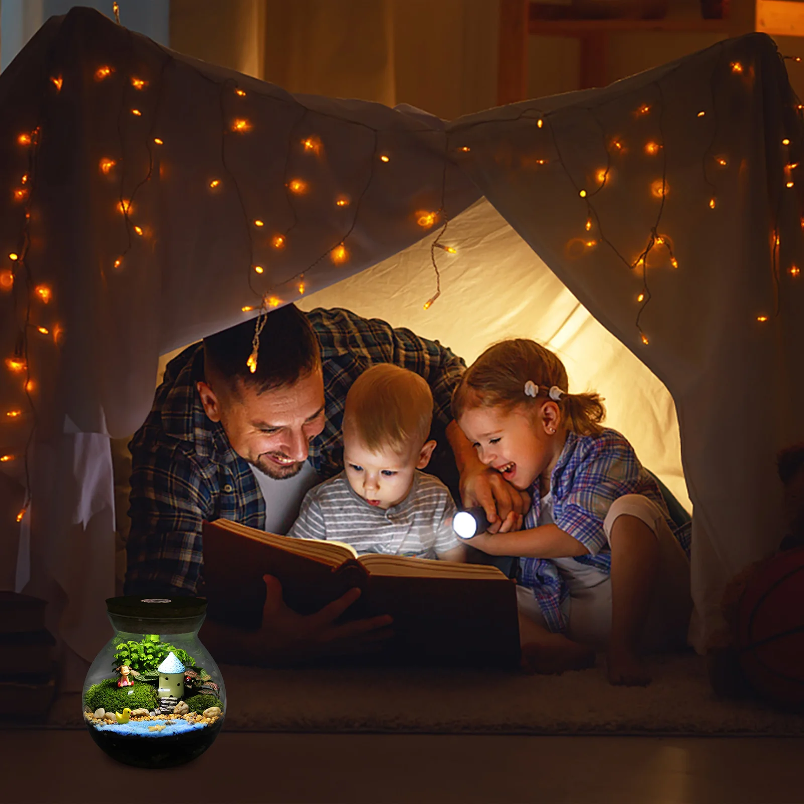 Fish Bowl Led Light Small Betta Fish Tank Led Lighting Lid Glass Bowl Small Aquarium Glass Terrarium Container Bubble fish aquarium