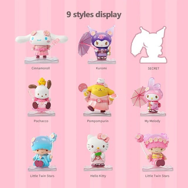 Sanrio Characters Blind Box Kuromi Cinnamoroll Hello Kitty Melody Pocahcco Figure Toys Flowers And Fruits Doll Collection Cute 3