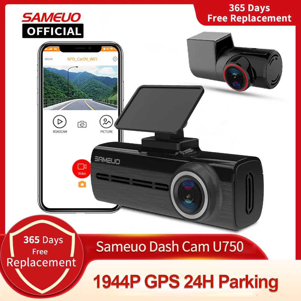 Dash Cam Sameuo U750 Car Dvr WIFI APP Auto Video Recorder Reverse 24H Parking Monitor Car Camera Black Box dash cam car dvr monitor