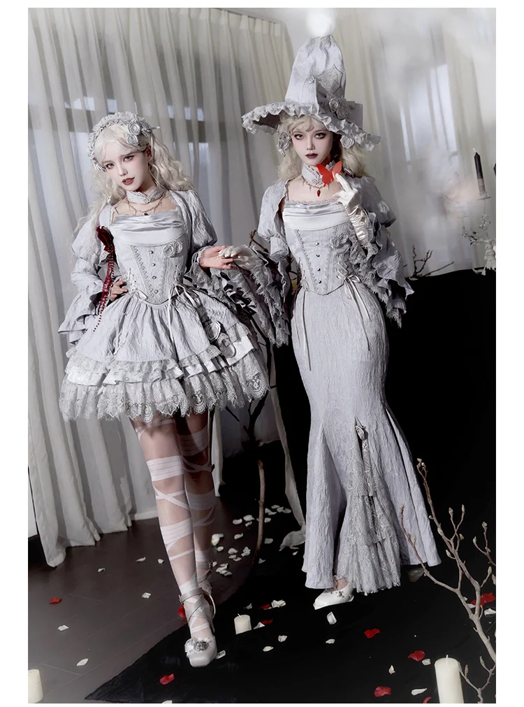 Women's Gothic Camisole Fishtail Skirt Set