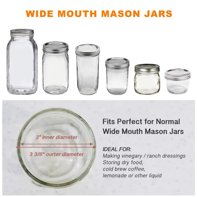10/20pcs Wide Mouth Lids MasonJar Lids Leak-Proof Secure Masons jar Canning Jar Caps for Masons Canning Jars Diameter 70MM 86MM