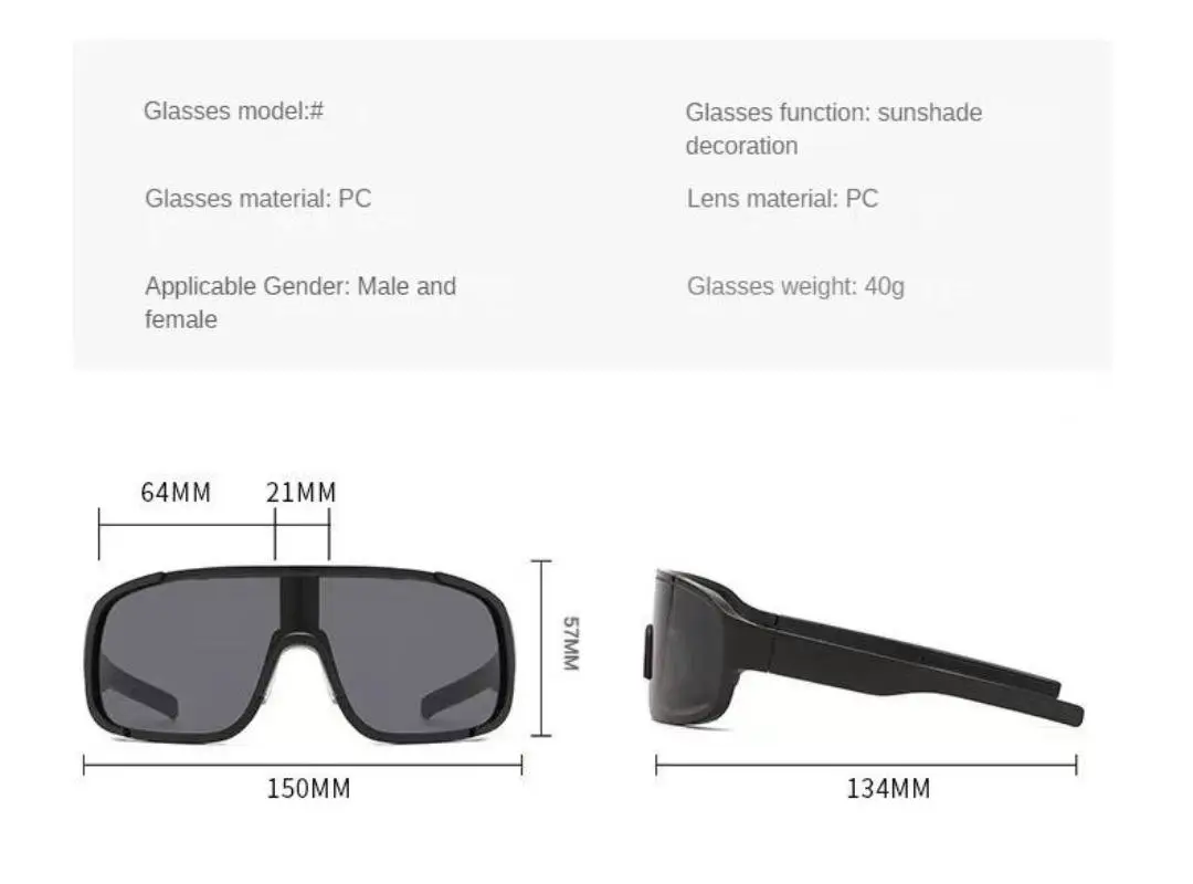 Trendige und modische Skibrille, übergroßer Rahmen, winddichte Outdoor-Sportbrille, hochwertige Fahrradbrille – Detail 4