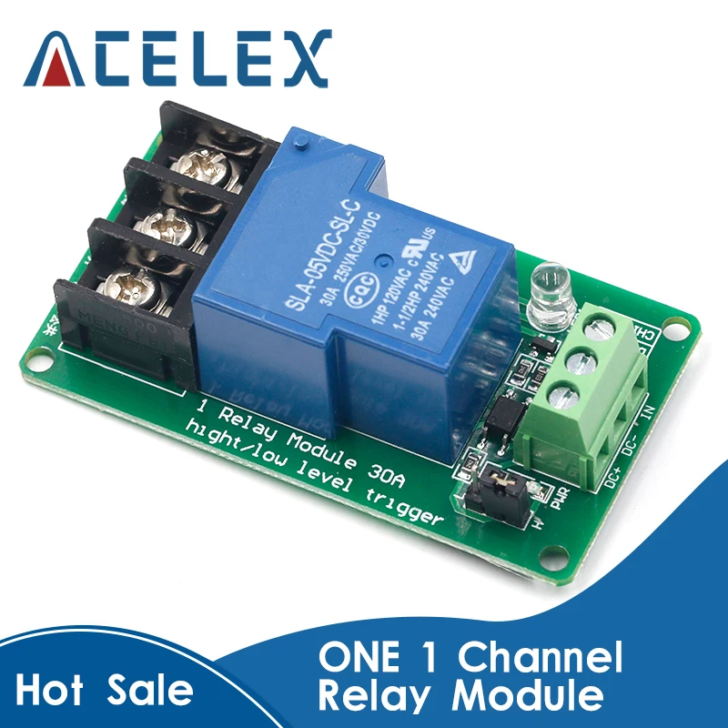 One 1 Channel Relay Module 30a With Optocoupler Isolation 5v 12v 24v ...