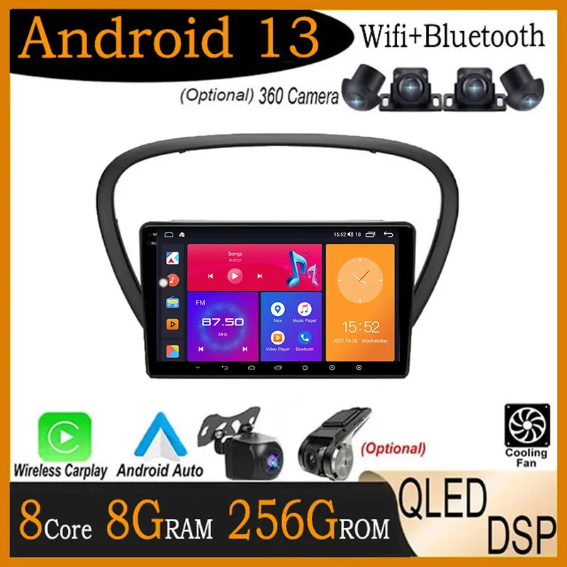 

IPS / QLED Android 13 For Peugeot 607 2004 - 2010 DSP Car Player Stereo Video Radio GPS Navigation Multimedia Wifi BT