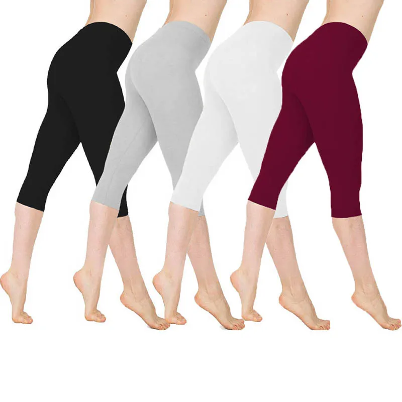 

3/4 Yoga Pants Women Calf-length Pants Capri Pant Sport Leggings Women Fitness Yoga Gym High Waist Leggins Black Drop Shipping