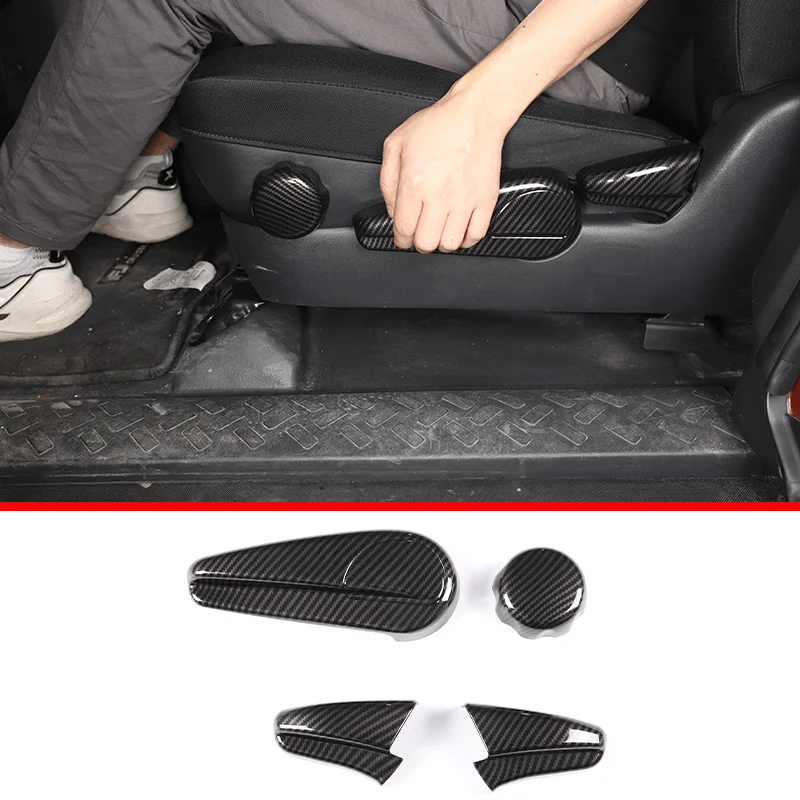 

For 2007-2021 Toyota FJ Cruiser ABS Carbon Fiber Car Styling Seat Adjustment Button Decorative Cover Sticker Car Interior Parts