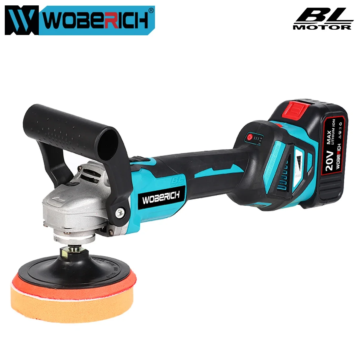 Brushless Impact Angle Grinder Electric Polishing Machine 6 Gears Car Polisher Rechargeable Grinding Machine for Makita Battery