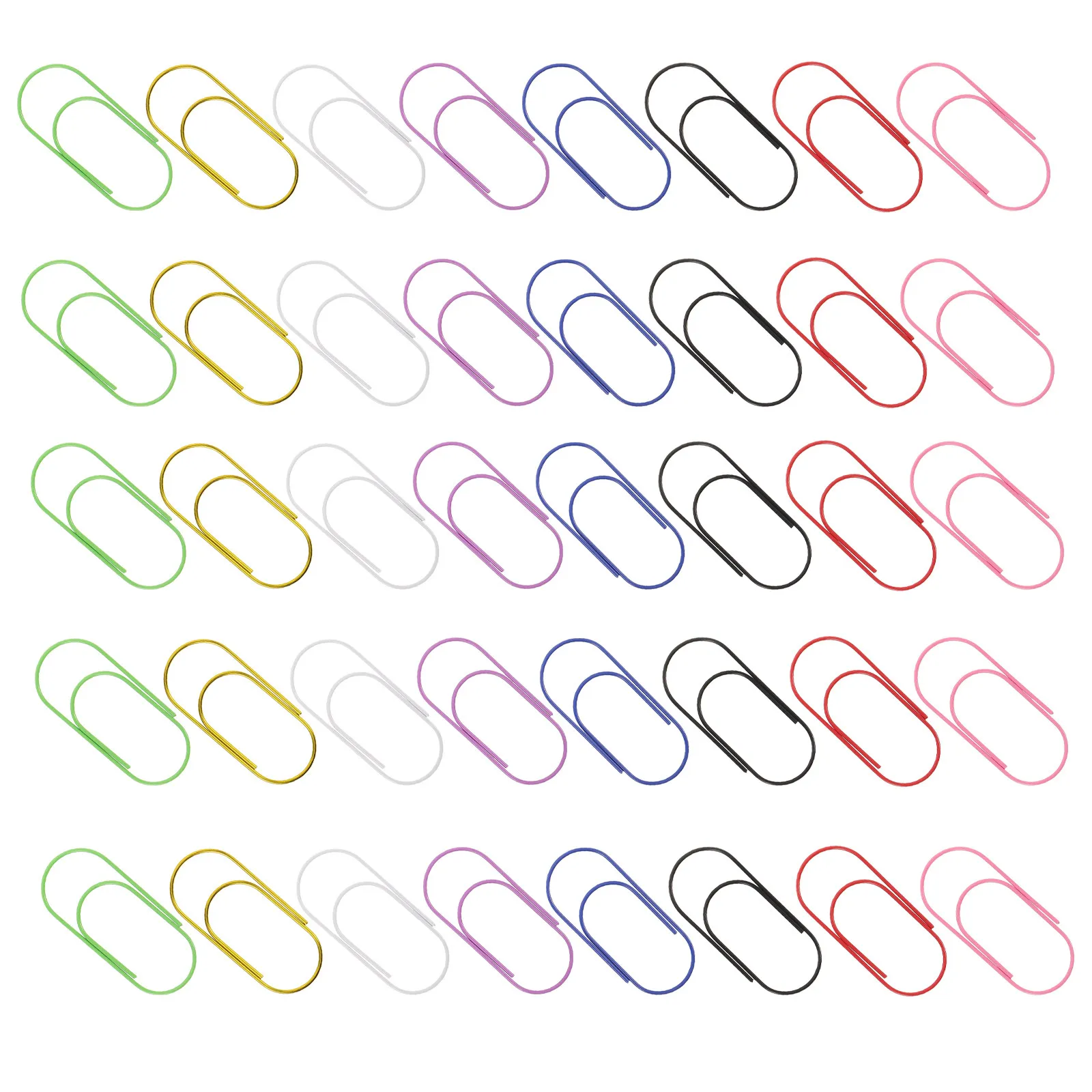 80Pcs 다채로운 코팅 금속 종이 클립 50Mm 점보 파스텔 바인더 클립 사무실 저널 노트 문서 정렬 파일