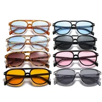SO & EI rétro Double ponts pilote hommes Rivets lunettes de soleil marque de mode concepteur femmes luxe lunettes de soleil bleu Orange nuances UV400 4