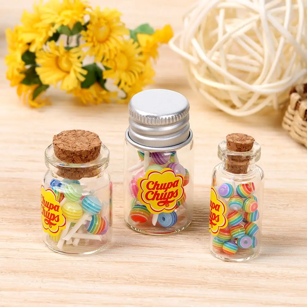 Miniature Dollhouse Candy Jar with Lollipops - DIY Kitchen Accessories