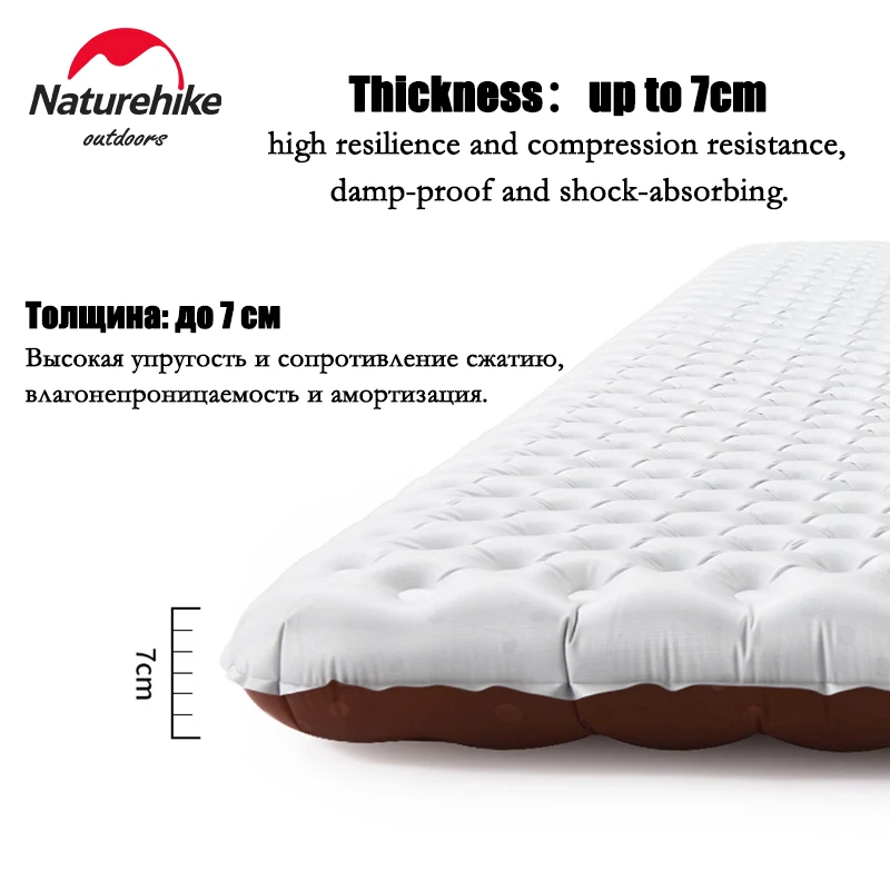 Фото Naturehike-Ultralight Air Mats, коврик для сна на открытом воздухе, матрас для кемпинга для путешествий, воздушная подушка для 1 человека, походы и треккинг, значение R 5,8 №3