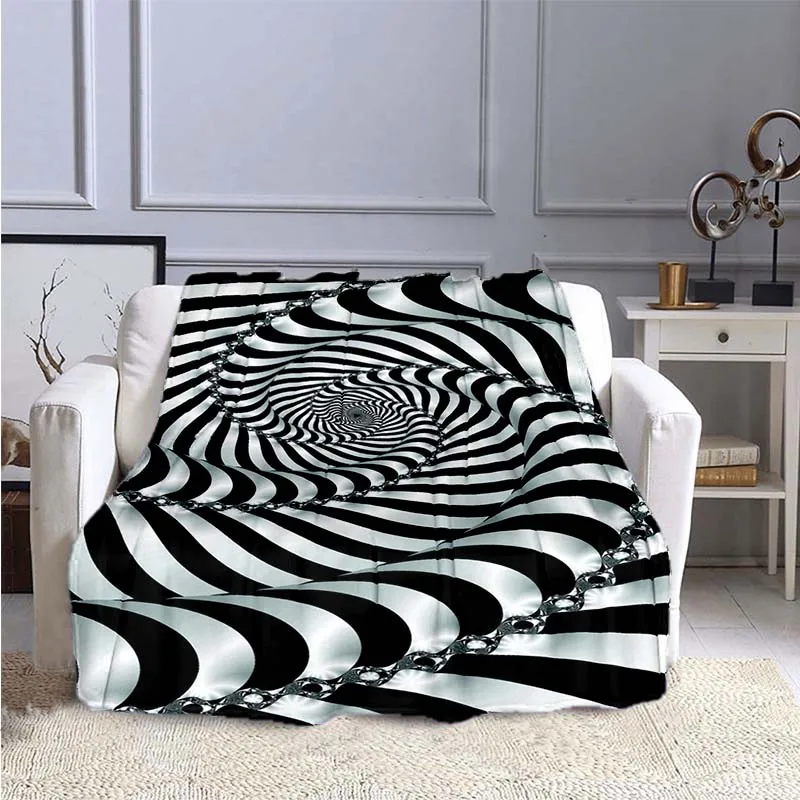 

Spiral Starry Night Sky Pattern Flannel Throw Blanket Soft Warm Lightweight Home Bedroom Sofa Bed Decor Kids Adults Camping Gift