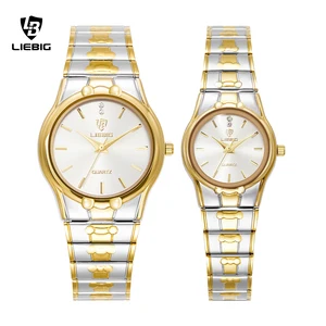LIEBIG Fashion Quartz Wristwatch Male Luxury Golden Full Steel Watches Women 3Bar Waterproof female Clock Relogio Masculino