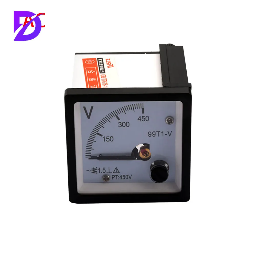 Voltmetro 99T1-V Dc0-450V Pannello Analogico Rettangolare Voltmetro Voltmetro Analogico Voltmetro Cc