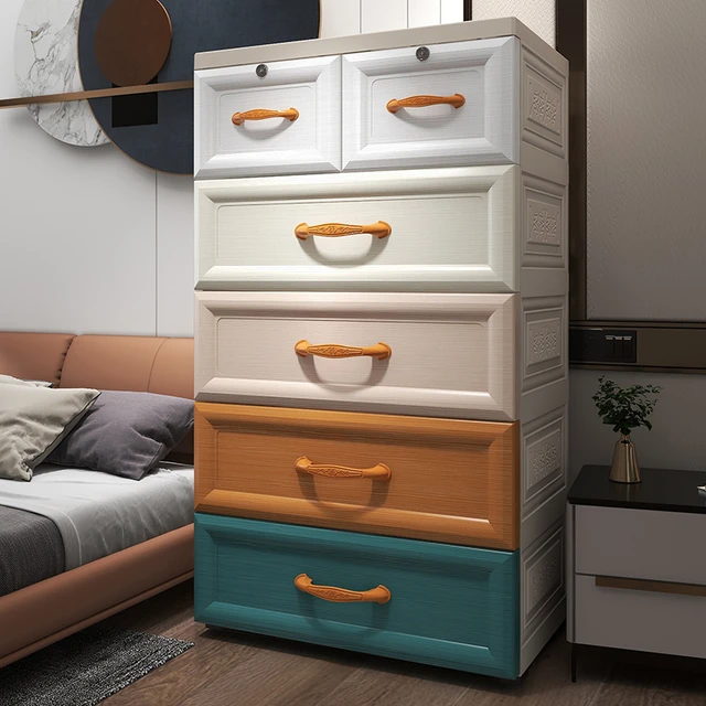 Cómoda blanca para dormitorio, cómoda de 4 cajones, moderna mesita de noche  de madera, organizador de ropa alta, armario para niños, cómoda para