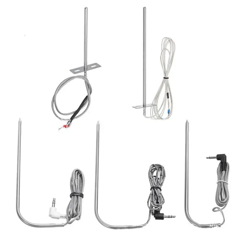 2 Pcs Meat Probes With Clips BBQ Grill Mtal For Traeger Grills Wood Pellet Oven Meat Probe PT1000 Kitchen,Dining Bar Accessories
