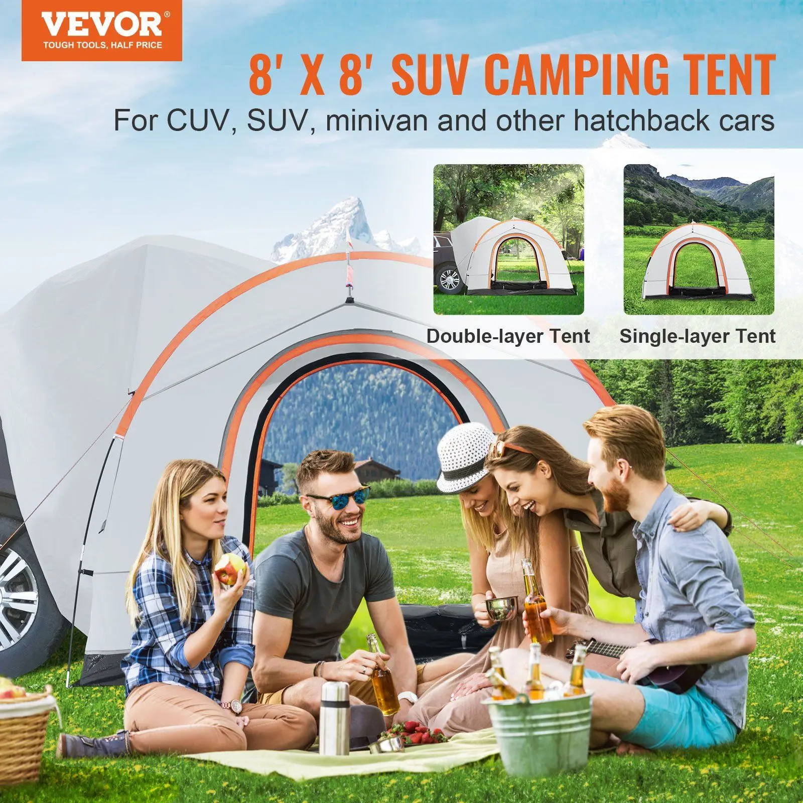 Camping Tent, 8'-8' SUV Tent 2