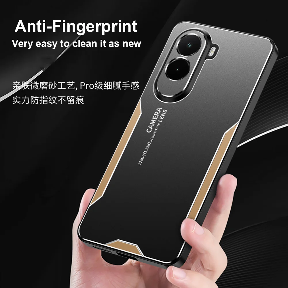 Luxury Metal Full Coverage Camera Cover Phone Case - Shockproof with Soft Bumper Skin