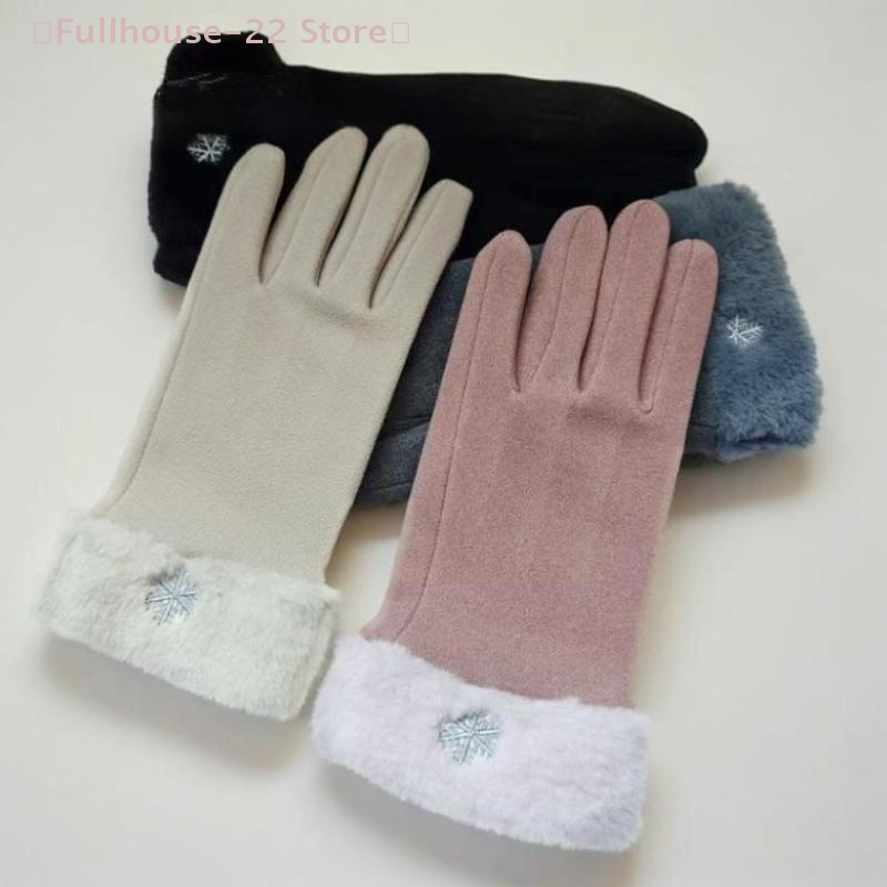 【MAX-22】Fashion Gloves Autumn Winter Cute Furry Warm Mitts Full Finger Mittens Women Outdoor Sport Female Gloves Screen