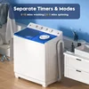 Auertech Portable Washing Machine, 40lbs Twin Tub Washer Mini Compact Laundry Machine with Drain Pump, Semi-automatic 5