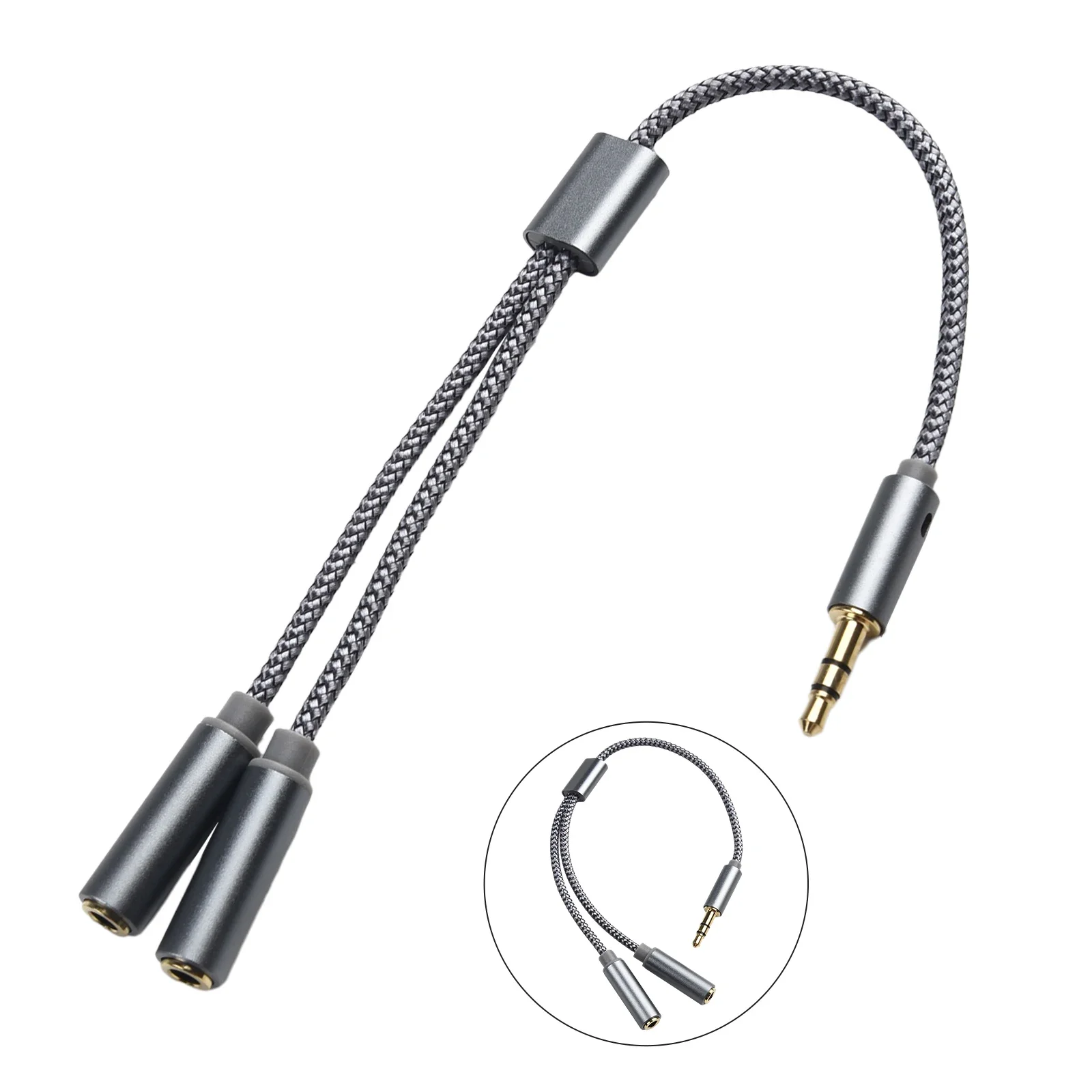 Headphone Splitter 3.5mm 2 Way Aux Male To Female Earphone Audio Adapter Double Stereo Y Jack Interface Splitter Cable Connector earphone jack adapter headphone splitter cable audio plug adapter audio cable adapter hdmi audio splitter