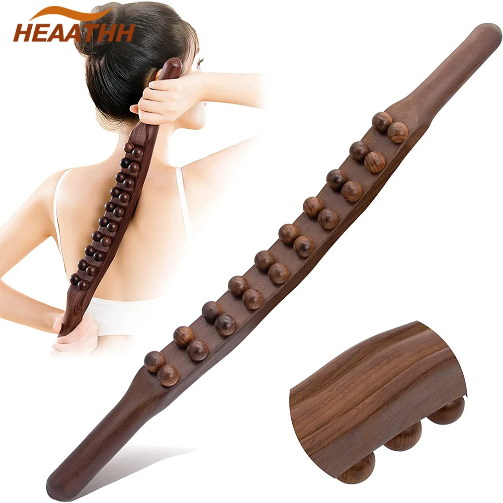 Wooden Guasha Massage Stick Wood Therapy Scraping Lymphatic Drainage Massager Neck Shoulder Back Leg Muscle Pain Relief Relax