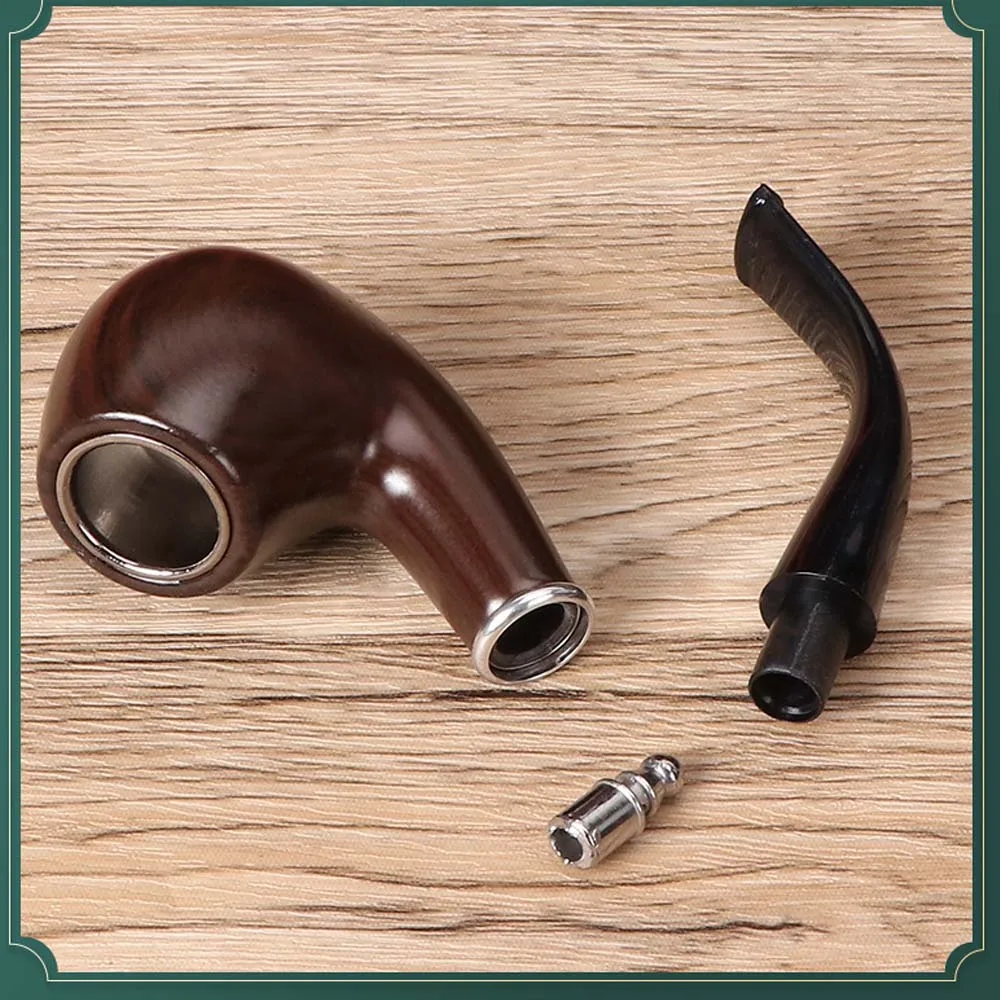 Detachable Durable Resin Imitation Solid Wood wood grain Tobacco Filter Pipes Smoking Pipe Cigarette Pipes men's pipe Gift