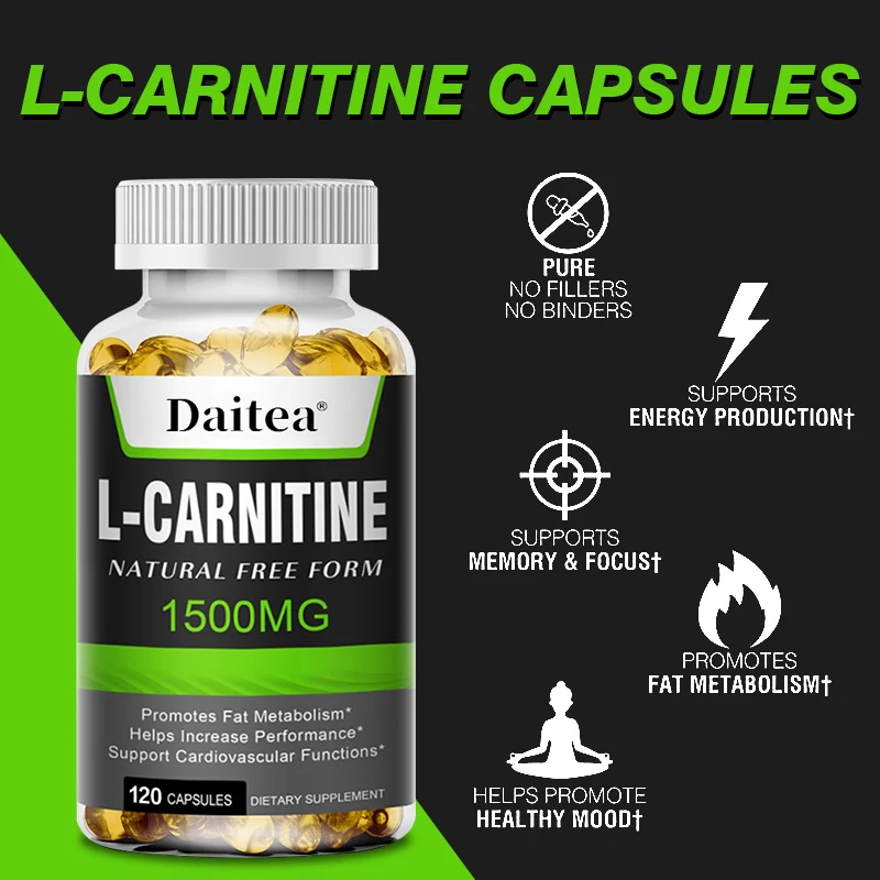 

L-Carnitine 1,500 Mg High Potency Supports Natural Energy Production, Sports Nutrition, Supports Memory/Focus
