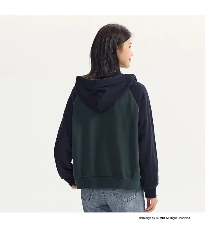 Jacket Women Hooded Shoulder Sleeve Loose Autumn New Embroidery Color-blocking Jacket