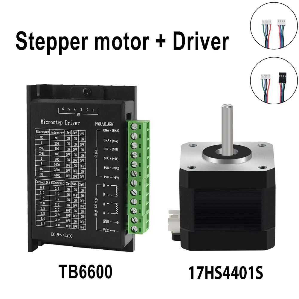Kit de pilote de moteur pas à pas Nema17, 17HS4401S + TB6 femelle 4A + MKS OSC, vitesse avant et barrage réglable pour graveur CNC, table market