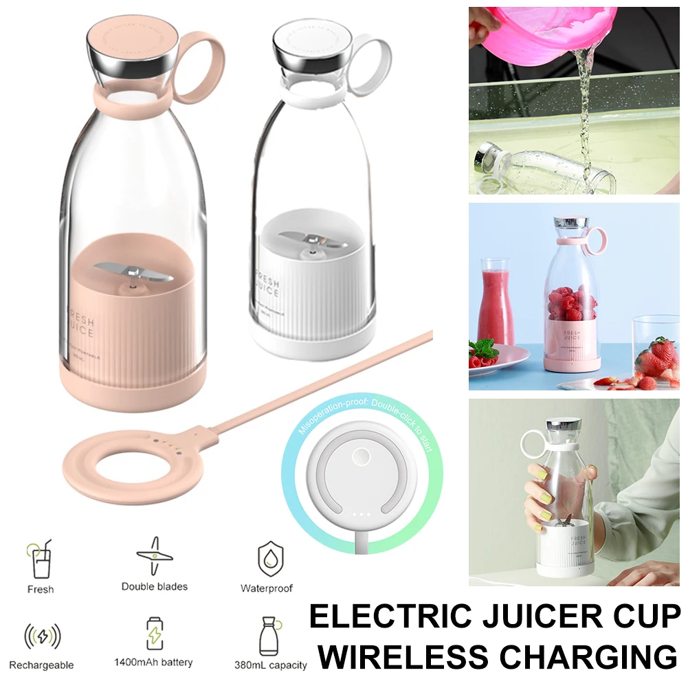 Portable Blender 380ml Blender Bottle Fresh Blender Wireless Charging