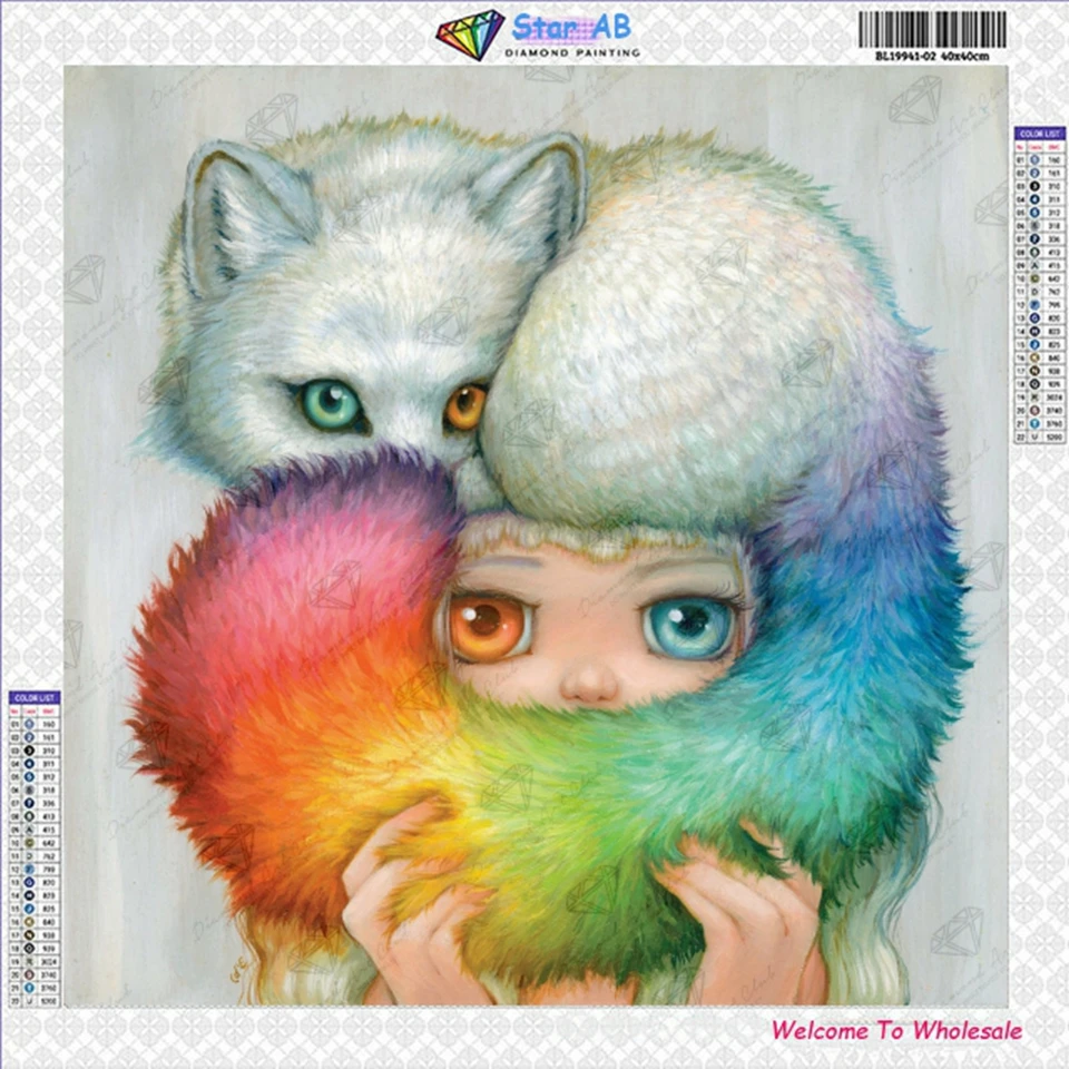 

Foxy Lady 5d AB Diamond Art Painting Kits New Collection 2023 Animal Girl Full Drills Mosaic Diy Cross Stitch Home Decor Kids