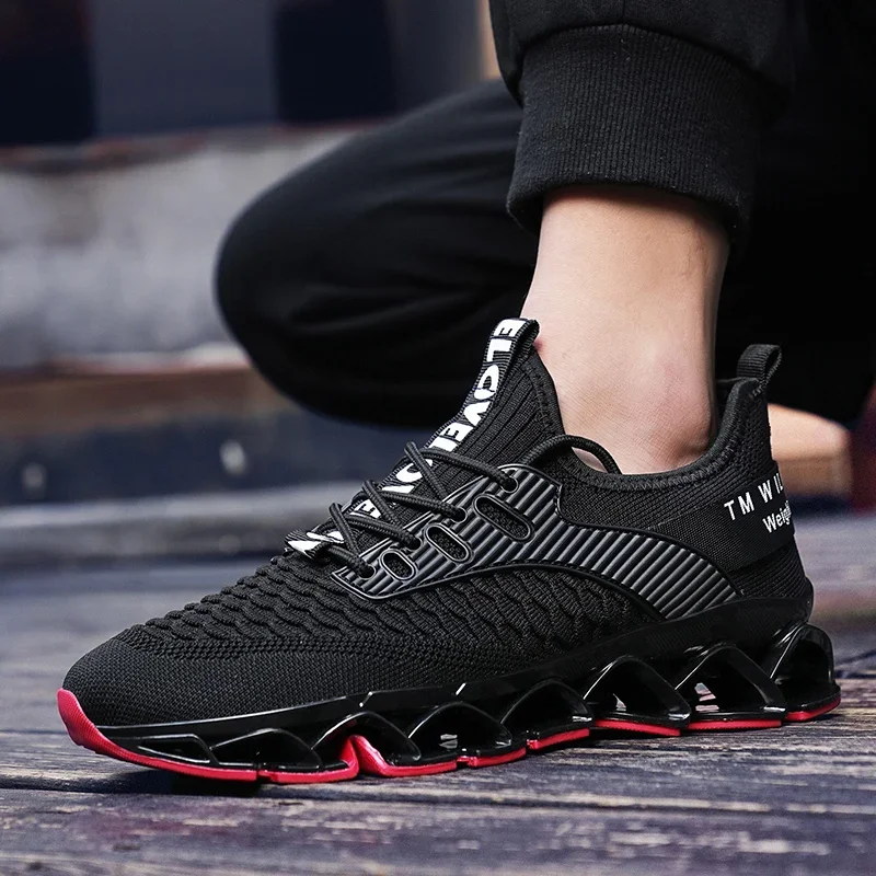Men's Shoes Autumn Season New Soft Soled Simple Casual Sneakers Shoes Platform Mesh Breathable Lace Up Casual Running Shoes 6