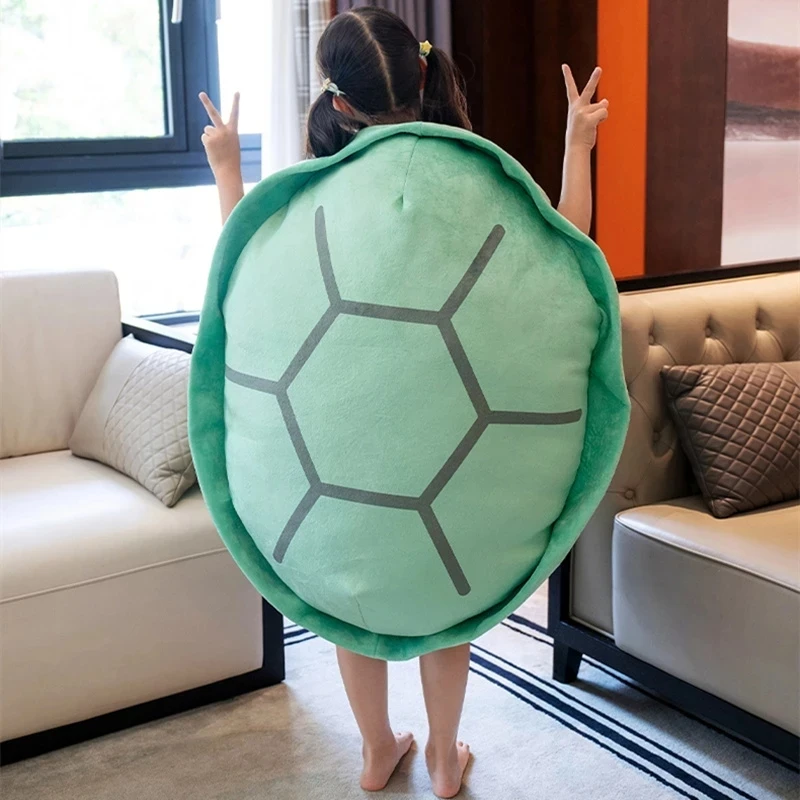 Big Size Turtle Shell Plush Pillow Kids Funny Plushie Toy Huge Tortoise Clothes Cover Stuffed Soft Sleeping Cushion Cosplay Prop bracelet watch display tray jewelry holder grey velvet tray jewelry pillow display prop watches bangle ring showcase tray plate