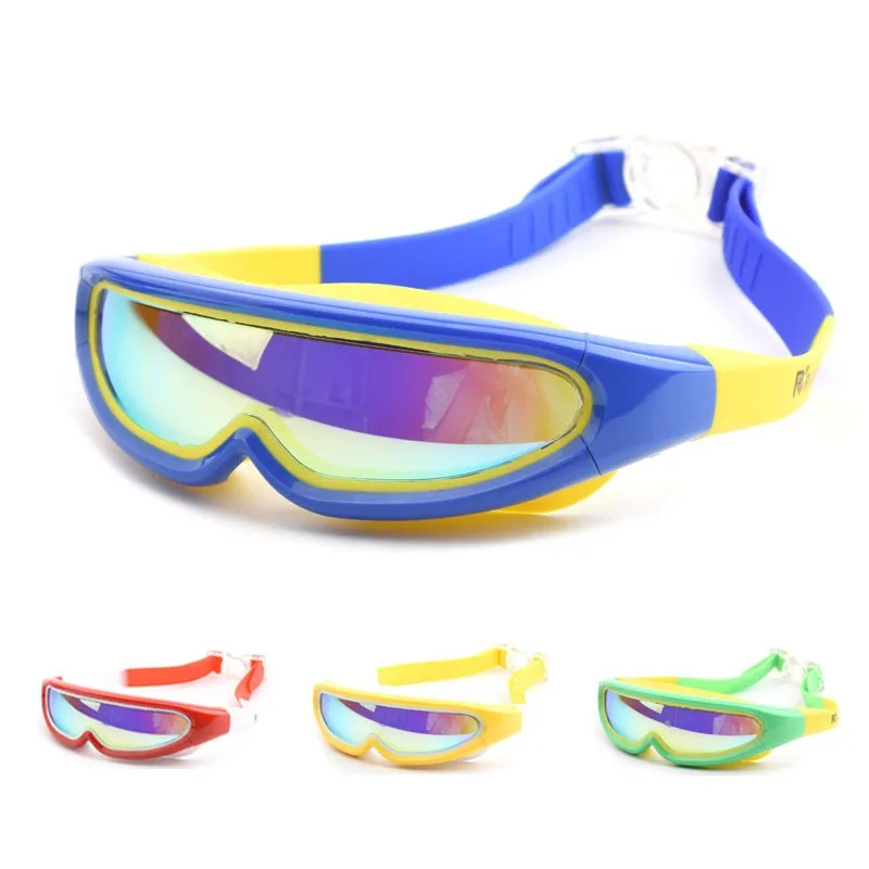 

1pcs waterproof anti-fog plating large frame swimming goggles children swimming pool mask silicone diving goggles