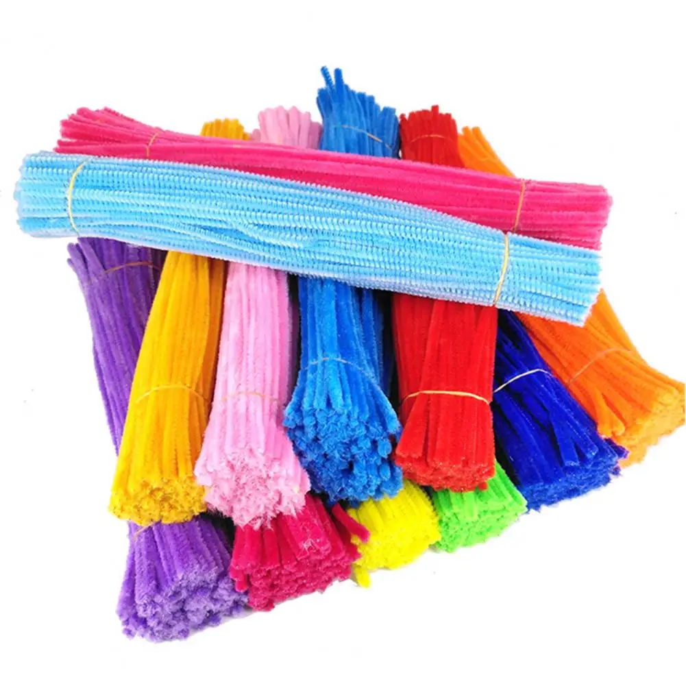 12x6mm 100pcs Chenille Stems Pipe Cleaners Twist Wire Children Handmade  Material Education Chenille Craft Creativity Decorative - AliExpress