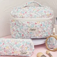 Floral Makeup Bag Set With Zipper Travel Toiletry College Organizer Bag For Women Makeup Storage Bag Cosmetic Bag 2