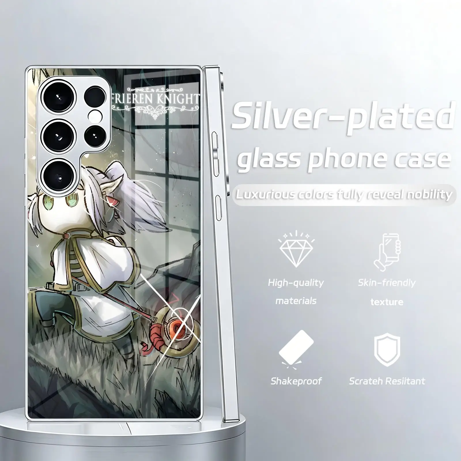 Electroplated Glass Anime Phone Case – Frieren from Beyond Journey's End