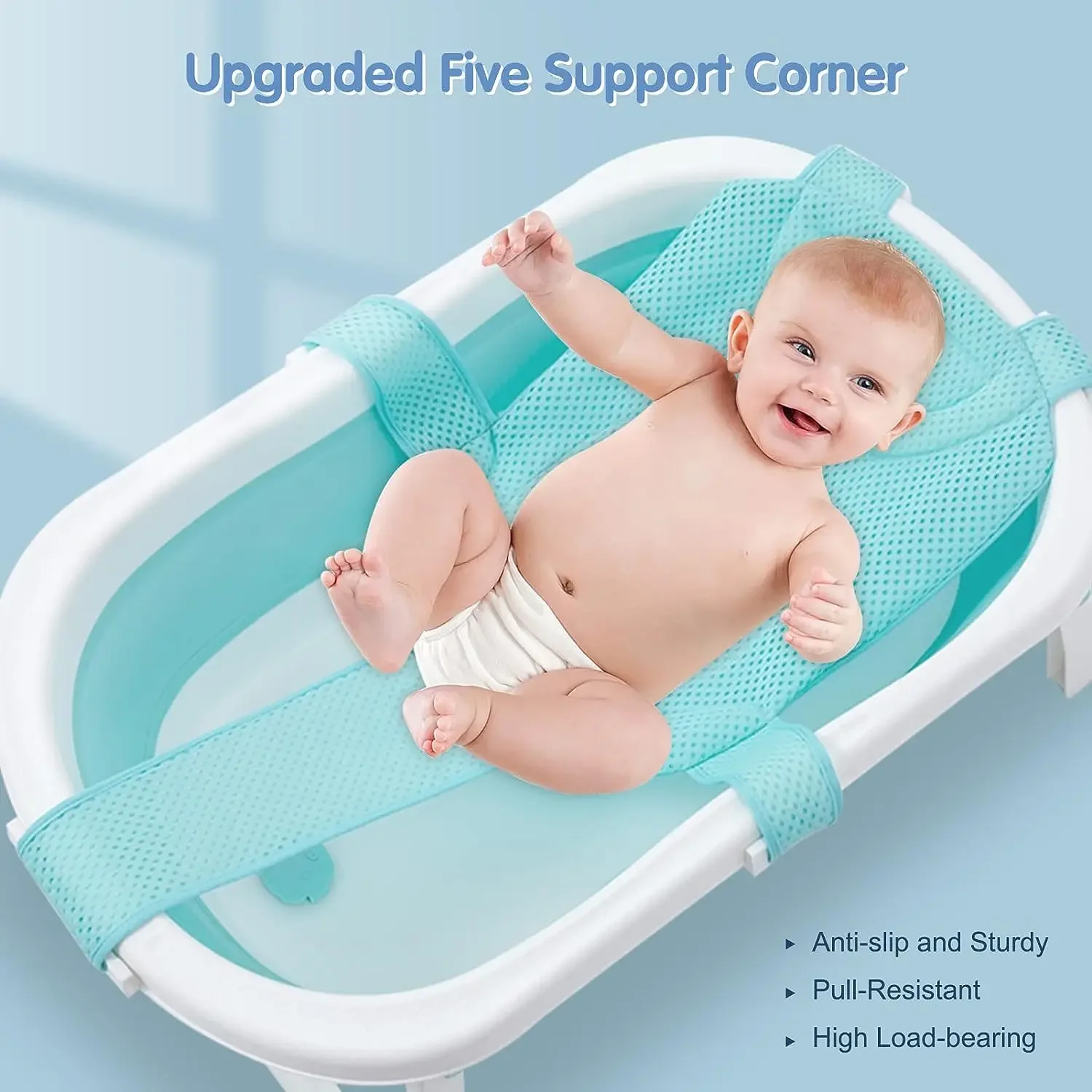 Cuscino per il bagnetto del bambino, tappetino per vasca da bagno per neonato, rete per sostenitore del bagnetto per neonati, cuscino per vasca da bagno per bambini, sedile per vasca da bagno galleggiante antiscivolo
