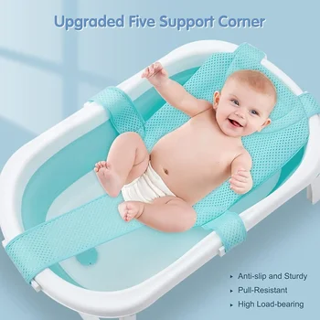 Cuscino per il bagnetto del bambino, tappetino per vasca da bagno per neonato, rete per sostenitore del bagnetto per neonati, cuscino per vasca da bagno per bambini, sedile per vasca da bagno galleggiante antiscivolo