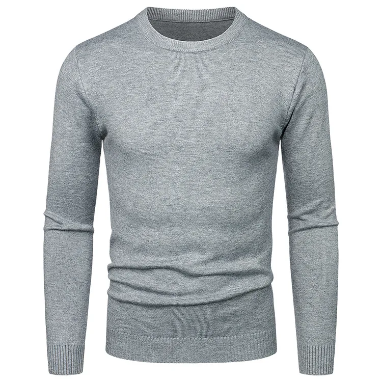 

2023 Men's High-necked Sweaters Irregular Design Top Male Sweater Solid Color
