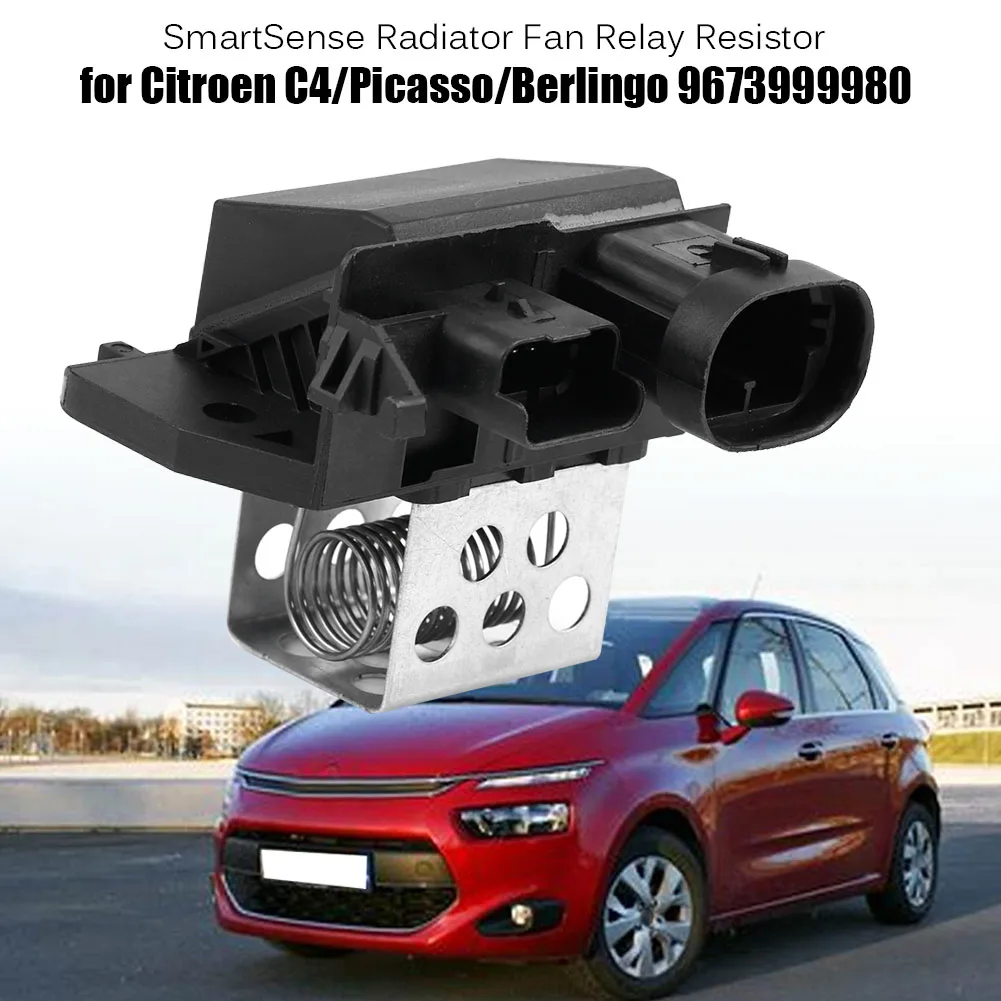 Car SmartSense Radiator Fan Relay Resistor for C4/ C4 Picasso/ Berlingo 9673999980 Aluminum+ABS Auto Accessories