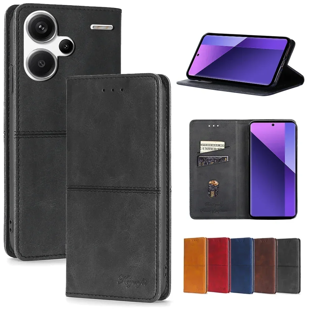 Leather Magnetic Flip Cover with Card Slot - Business Book Case